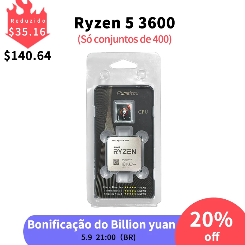 AMD Ryzen 5 3600 R5 3600 3.6 GHz altı çekirdekli oniki iplik CPU işlemci 7NM 65W L3 = 32M 100-000000031 soket AM4 yeni ama hiçbir fan