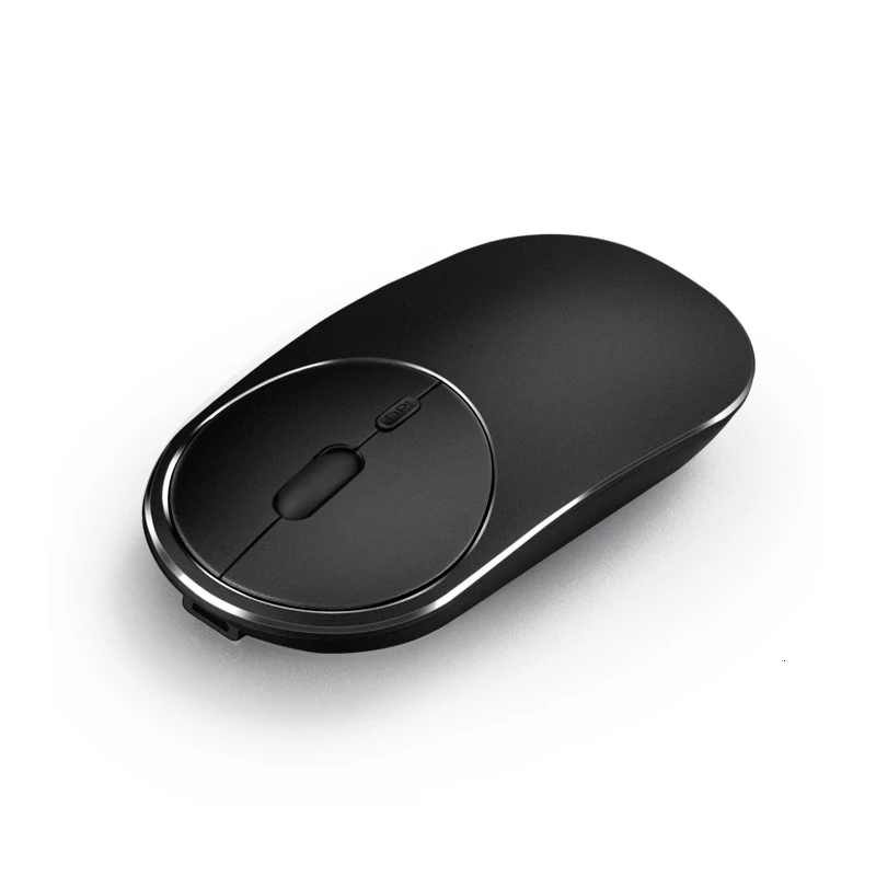Черный Двойной режим willess мышь Bluetooth+ Usb беспроводной Перезаряжаемый компьютер Mause бесшумные оптические мыши розовый PC Muis для Apple Macbook - Цвет: Черный