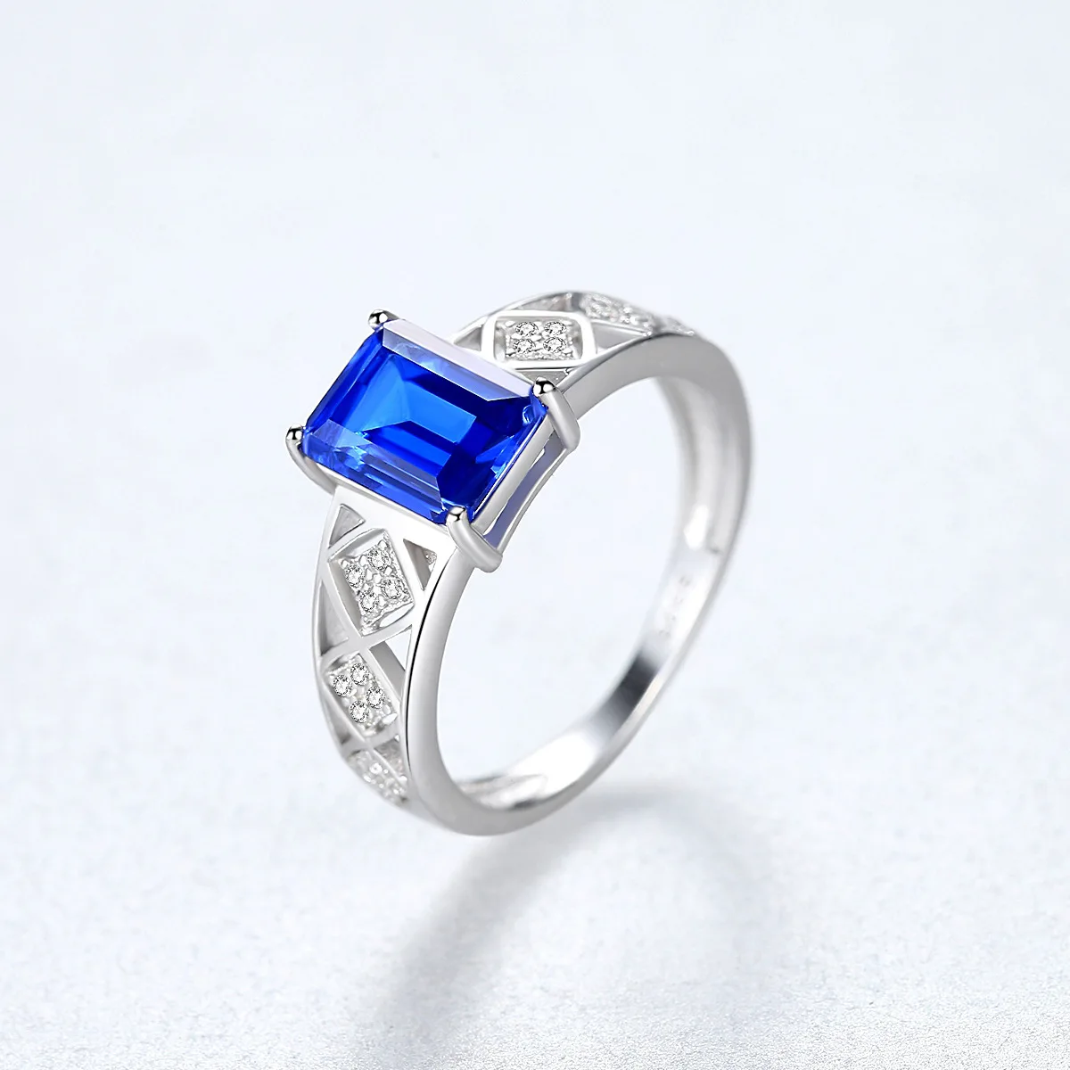 PAG&MAG 925 пробы Серебряное модное Европейское и американское воздушное кольцо с голубым камнем