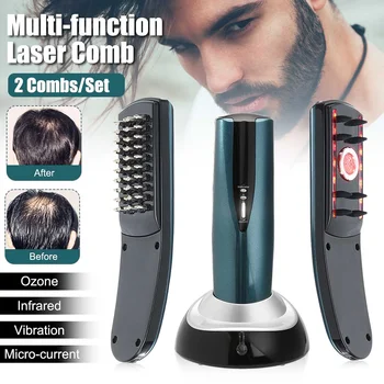 

2Pc Micro Current Laser Massage Comb Set Hair Massage Comb Equipment Hair Growth Treatment Hair Grow Brush Kit Hair Loss Therapy