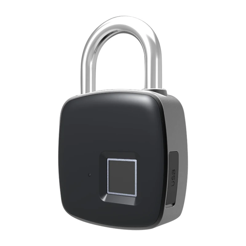 Безопасный умный дверной замок с отпечатком пальца IP65 Grace водонепроницаемый интеллектуальный замок квадратный металлический сплав цинка - Цвет: Black1