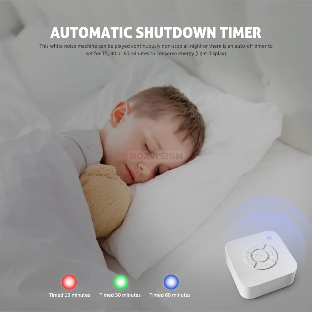 Baby Monitor White Noise Machine USB Rechargeable Timed Shutdown Sleep Sound Machine Sleeping Relaxation For Baby Adult Office