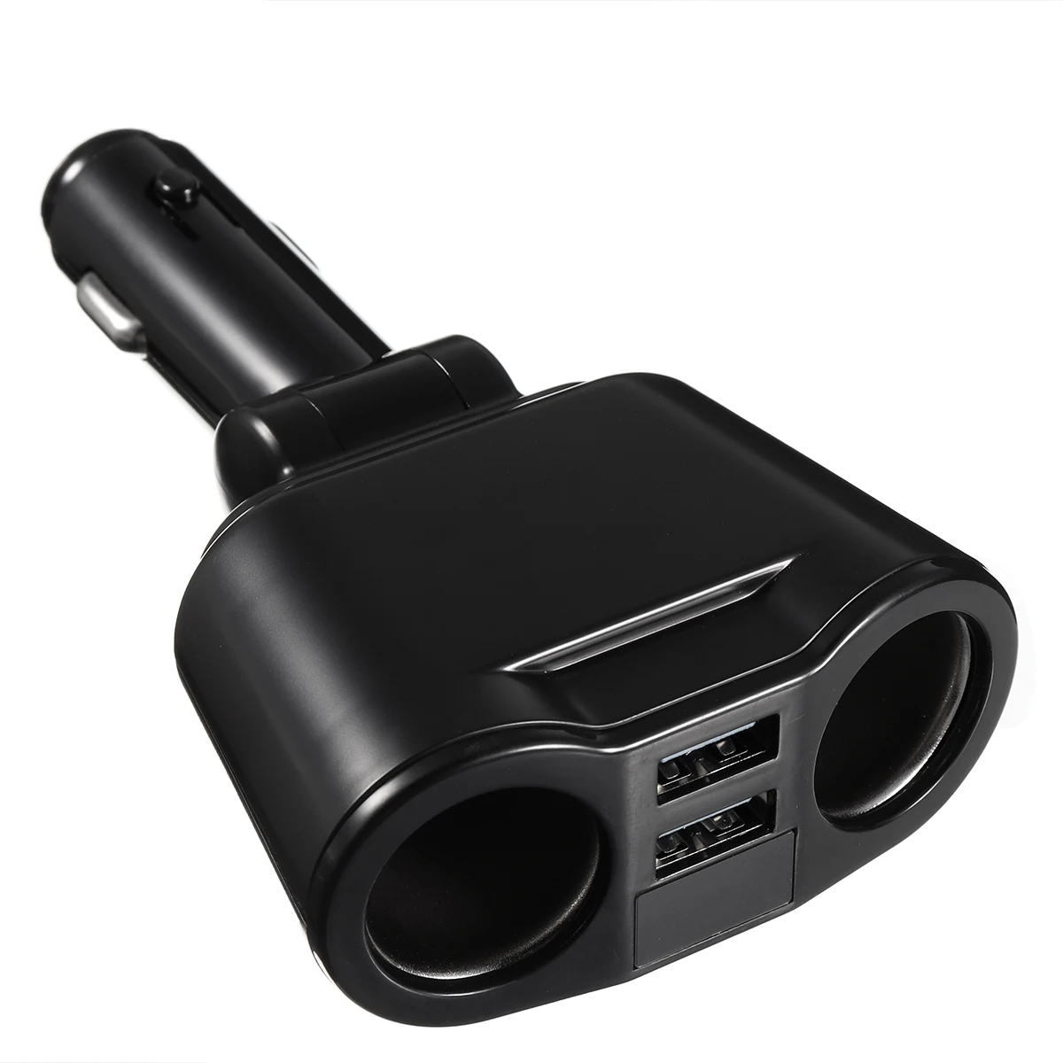 Черный автомобиля прикуривателя USB Автомобильное зарядное устройство Зарядное устройство двойной сплиттер вольтметр розетка для автомобильного прикуривателя DC 12 V-24 V