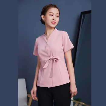 

Korean Pink Style Spa Uniform Beauty uniform Scrubs Medical Uniforms Women Massage Clothing Beautician Clothes
