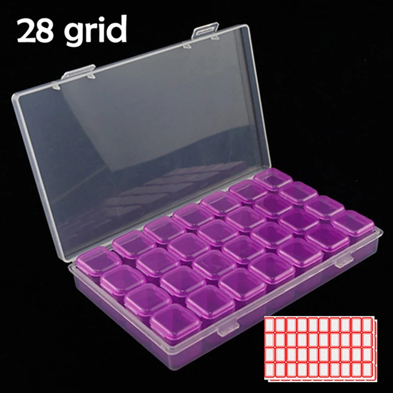28 grid Dismountable diamond painting Accessories Storage boxes Diamond Embroidery Cases PP plastics Box Organizer Home