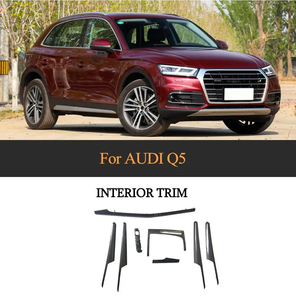 Для Q5 внутренняя отделка автомобиля литье Наклейка Обложка для Audi Q5 углеродного волокна переднего щиток приборной панели накладка только LHD