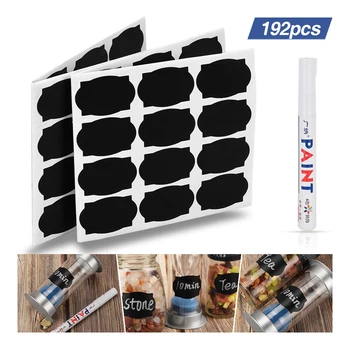 

192pcs kitchen Jam Jar Stickers Label Storage Bottles Organizer Craft Labels Sticker Chalkboard Stickers Removable Spice Sticker