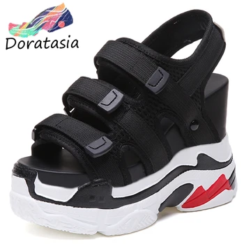 

DORATASIA Super High Wedges Shoes 2020 Ins High Platform Sandals Women Summer Cool mixed-color Brand Sandals