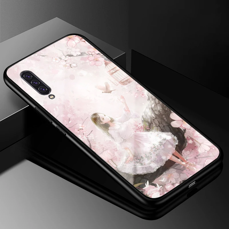 Для samsung A90 5G чехол 6,7 ''закаленное стекло с рисунком Жесткий Чехол для задней панели телефона s для samsung Galaxy A90 5G A 90 силиконовый бампер - Цвет: 23