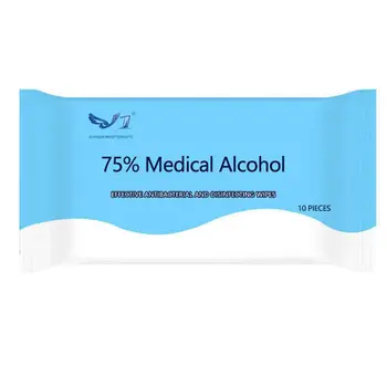 

Free Shipping 10PCS Disinfection Wipes 75% Alcohol Wipes Portable Alcohol Cleaning Wipes