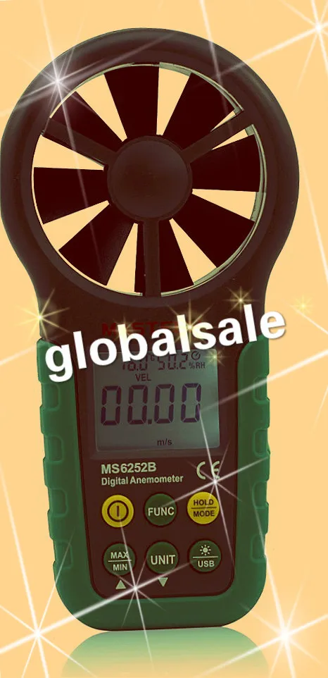 Бесплатная доставка Mastech MS6252B Профессиональный цифровой анемометр T &amp RH датчик
