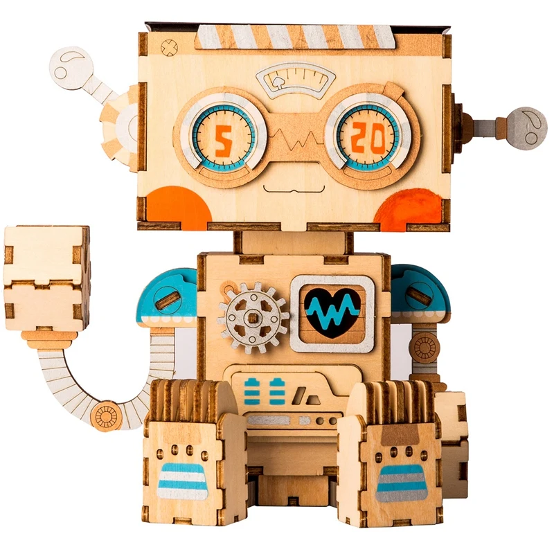 Robotime 3D Деревянный робот игра-головоломка Креативный цветочный горшок коробка для хранения держатель ручки Модель Строительный комплект