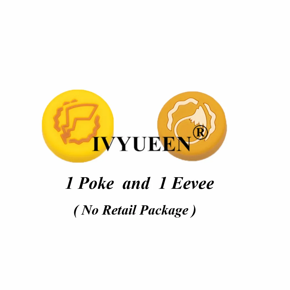 1 Poke 1 Eevee Силиконовая крышка для джойстика IVYUEEN для пульта дистанционного управления shand Joy-Con аналоговые палочки кожа для Joy Con Pokeball Go Cover-красный+ синий - Цвет: 1 Poke 1 Eevee