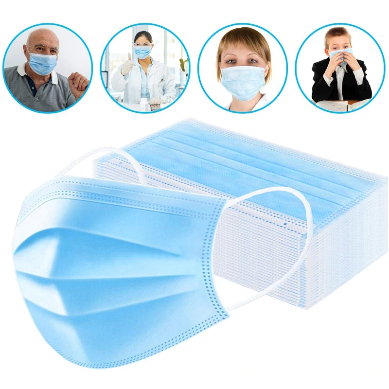 

50pcs/lot Three Layers Of Protection Waterproof Dustproof Haze Protection Breathable Filter One Time Mask Health Care