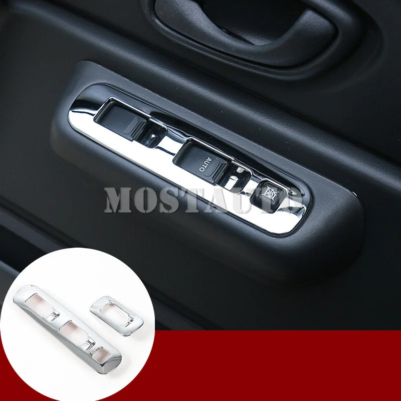 Interior Car Door Armrest Window Switch Trim Cover For Suzuki Jimny 2007-2017 2pcs Silver/Red Accessories | Автомобили и