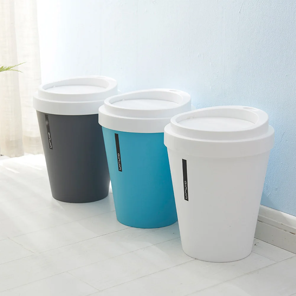 Форма кофейной чашки мусорное ведро настольная маленькая урна пластиковая настольная мусорная корзина откидная крышка коробки для хранения Органайзер A16