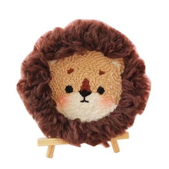 

DIY Knitting Wool Rug Hooking Kit Handcraft Woolen Embroidery Creative Gift with 20cm Embroidery Frame Tripod Stand - Deer