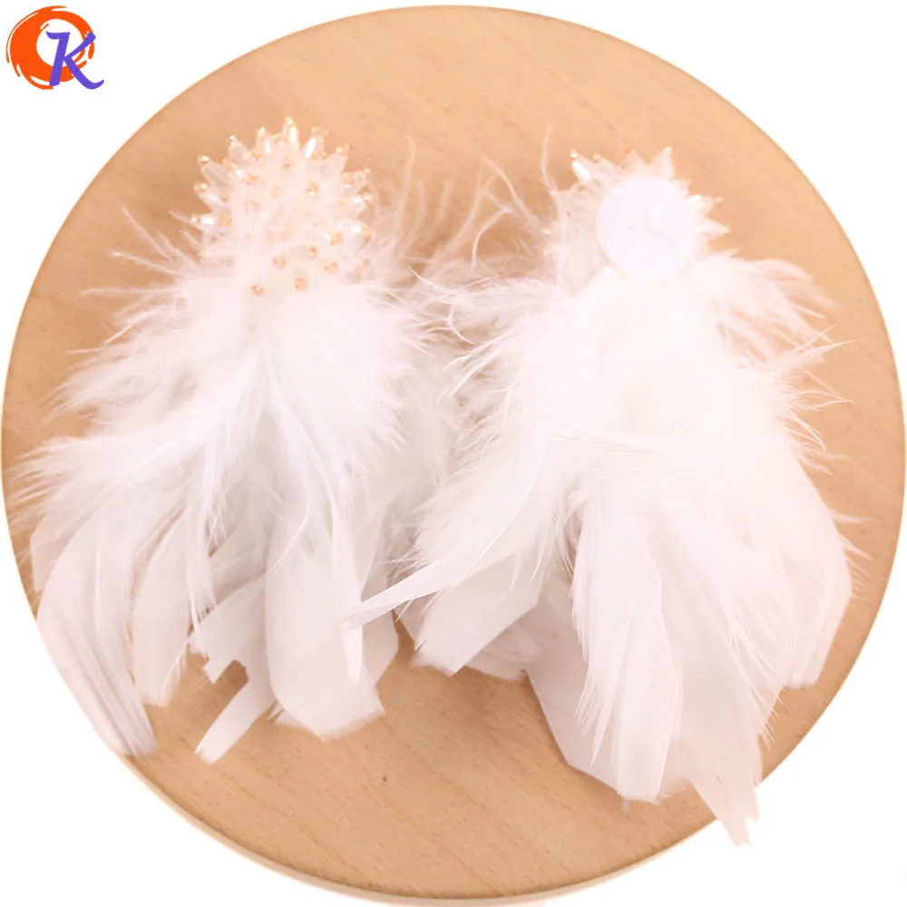 White Сердечный дизайн 10 шт 65*95 мм Аксессуары для ювелирных изделий/DIY кулон/изготовление сережек/ручная работа/перьевые и хрустальные амулеты/фурнитура для сережек - Цвет: White