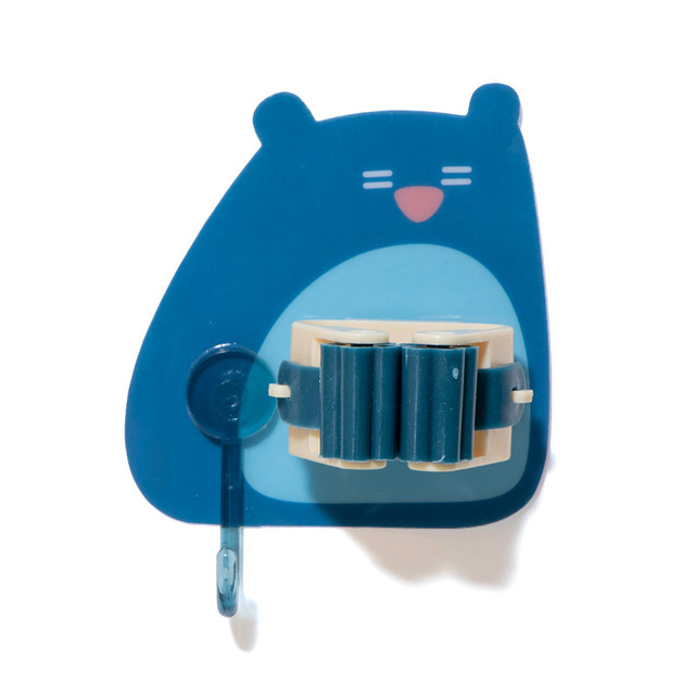 Cartoon No Punch Mop Clip Home Plastic Wall Mount Cute Cartoon Strong Seamless Mop Chuck