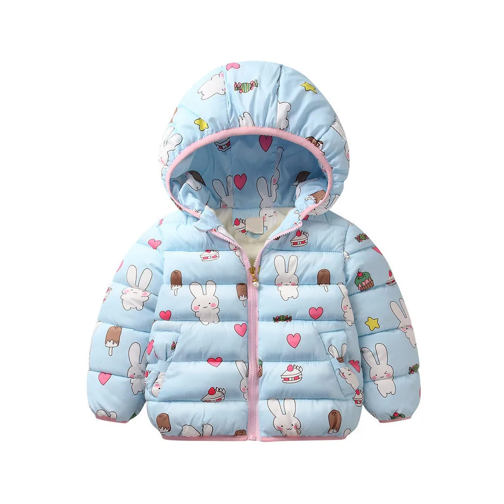 Roupas infantis menina; зимнее ветрозащитное пальто с рисунком для маленьких девочек; утепленная верхняя одежда с капюшоном; куртки; manteau fille