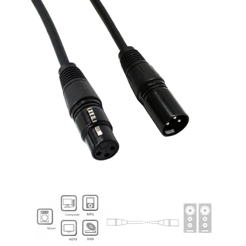 3Pin XLR мужчин и женщин удлинитель провода передачи сигнала аудио адаптер Cannon кабель для микрофона микшер гитары