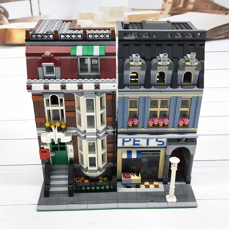 

2082PCS 15009 City Pet Shop Creator Expert Building Block 10218 Brick lepinblocks king Compatible Legoed Architecture Toy