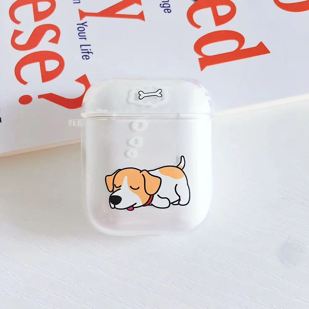 Милый мультяшный беспроводной Bluetooth чехол для наушников для Apple AirPods, наушники для зарядки, стежок, прозрачный защитный чехол для AirPods
