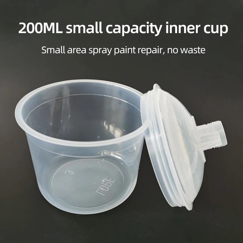 50pcs Spray Gun Paint Mixing Cup PPS Spray Gun Tank Pps Tank 200ml Disposable Paint Cup Type H/O Quick