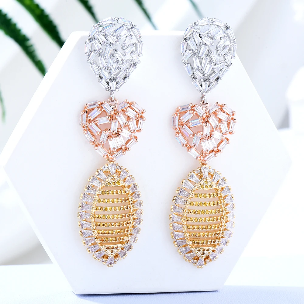 

KellyBola New Fashion Luxury Charm Long Pendant Earrings Women's Wedding Banquet Daily Anniversary Jewelry Accessories