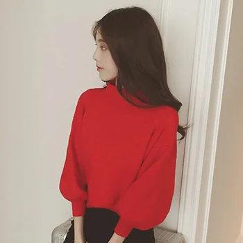 

Girls clothes knit Loose sweater Lantern sleeve thick autumn warm winter Children's wear 14-20 Age 2019 fashion quality clothing