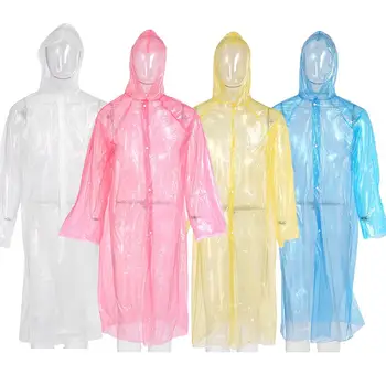 

10/20Pcs Adult Thickened Large Hood Button Waterproof Outdoor Poncho Raincoats