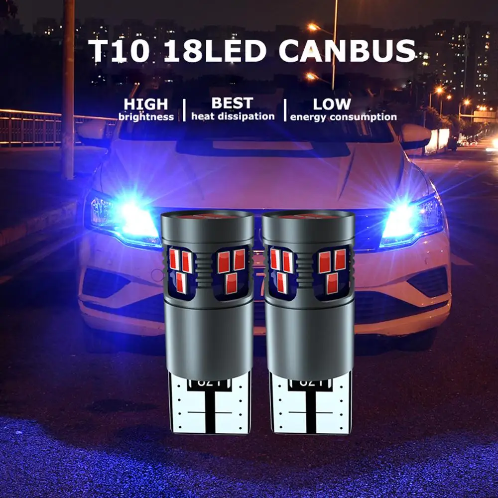 YOTON светильник W5W T10 Led Canbus 5 Вт 18 SMD светильник для салона автомобиля 194 168 Led авто 1500lm Белый Красный Янтарный Синий Розовый Ледяной Синий DC12V