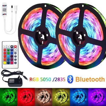 

Bluetooth luces LED Strip Light 12V 5050 SMD 2835 Diode Tape RGB LED Ribbon Flexible Lights With IR WiFi Bluetooth control