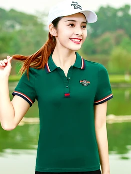 

Large Size with a Collar T-shirt WOMEN'S Short Sleeved 2020 Summer New Style Casual POLO Shirt Slim Fit Tops