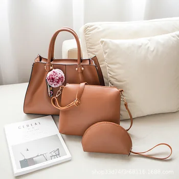 

Popular Fashion Women 's Handbag High Quality Solid Pu Zipper Style Large Bag Combination Bag womens bags handbags womens bags