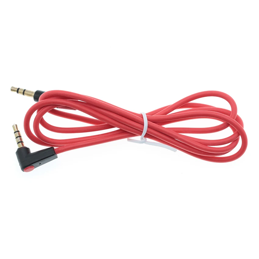 100pcs lot Elbow 3 5mm Audio Cable Male To Male Extension Cable Aux Jack to Jack Gold Plated Cable For Headphone Speaker