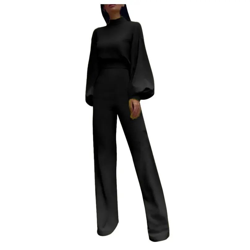 Модный комбинезон женский с длинным рукавом с высоким воротником Холтер повседневный комбинезон цельнокроеные брюки комбинезон для женщин 3A23