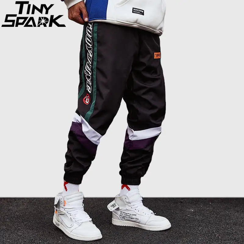 Track Pant Trousers Harajuku-Pant Joggers Retro Streetwear Color-Block Patchwork Hip-Harem