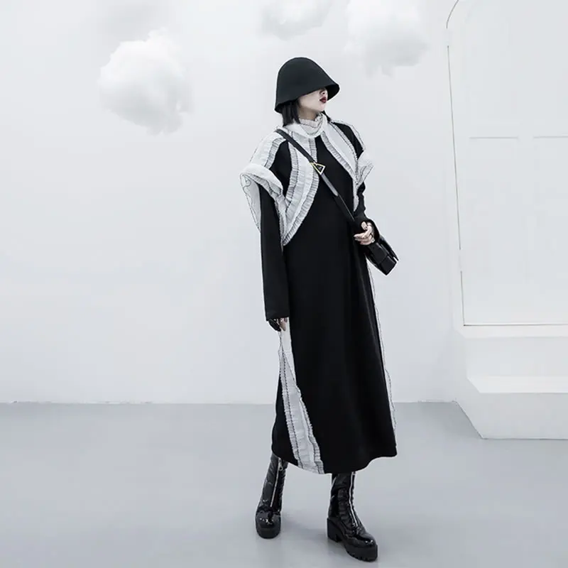 XITAO Lazy Oaf необычное женское платье с кружевным воротником, уличная одежда размера плюс, модная трендовая женская одежда XJ3161