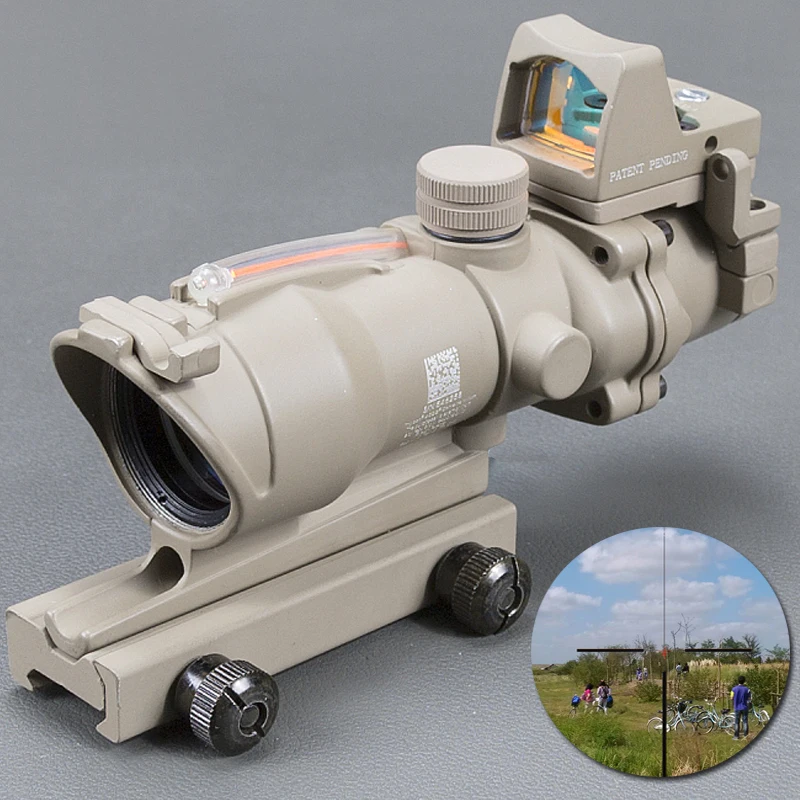 Тактический Прицел Acog 4x32 оптический красный прицел с подсветкой красной точкой