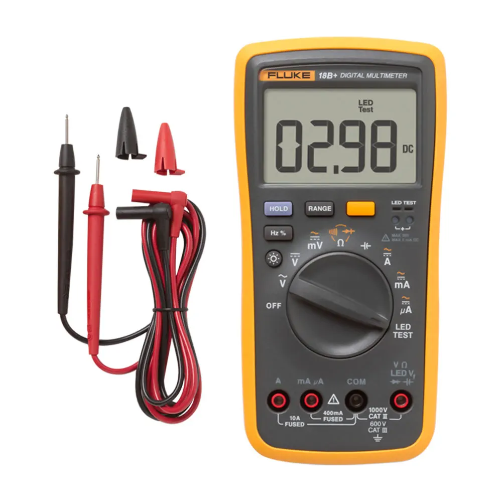 FLUKE F18B+ 4000 отсчетов мультиметр портативный цифровой мультиметр портативный Вольтметр Амперметр измеритель напряжения