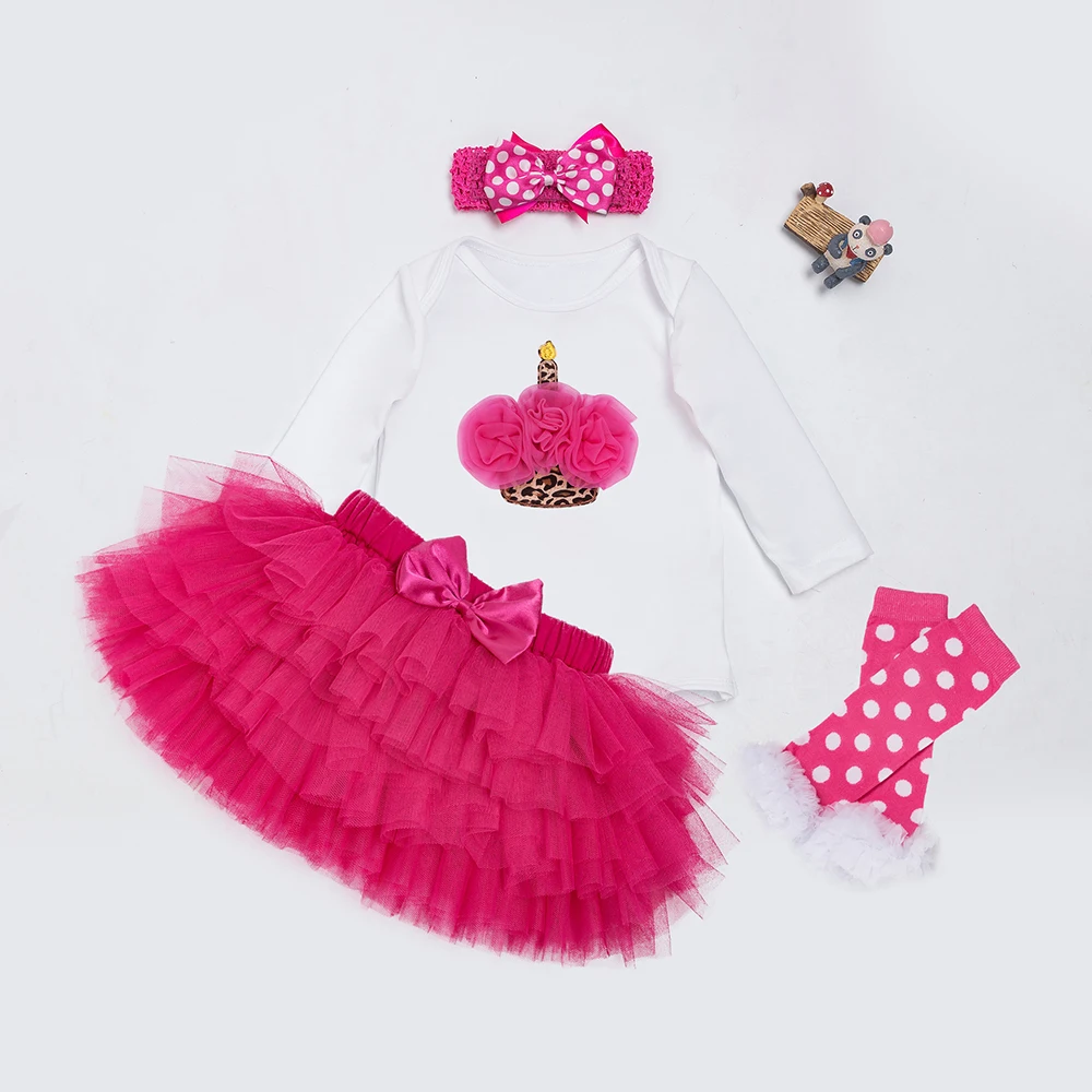 T0257 Bebe/комплект одежды, весенние комплекты с юбкой-пачкой для новорожденных юбка+ повязка на голову+ носки, одежда из 4 предметов Модный комплект одежды с длинными рукавами для маленьких девочек - Цвет: T0257