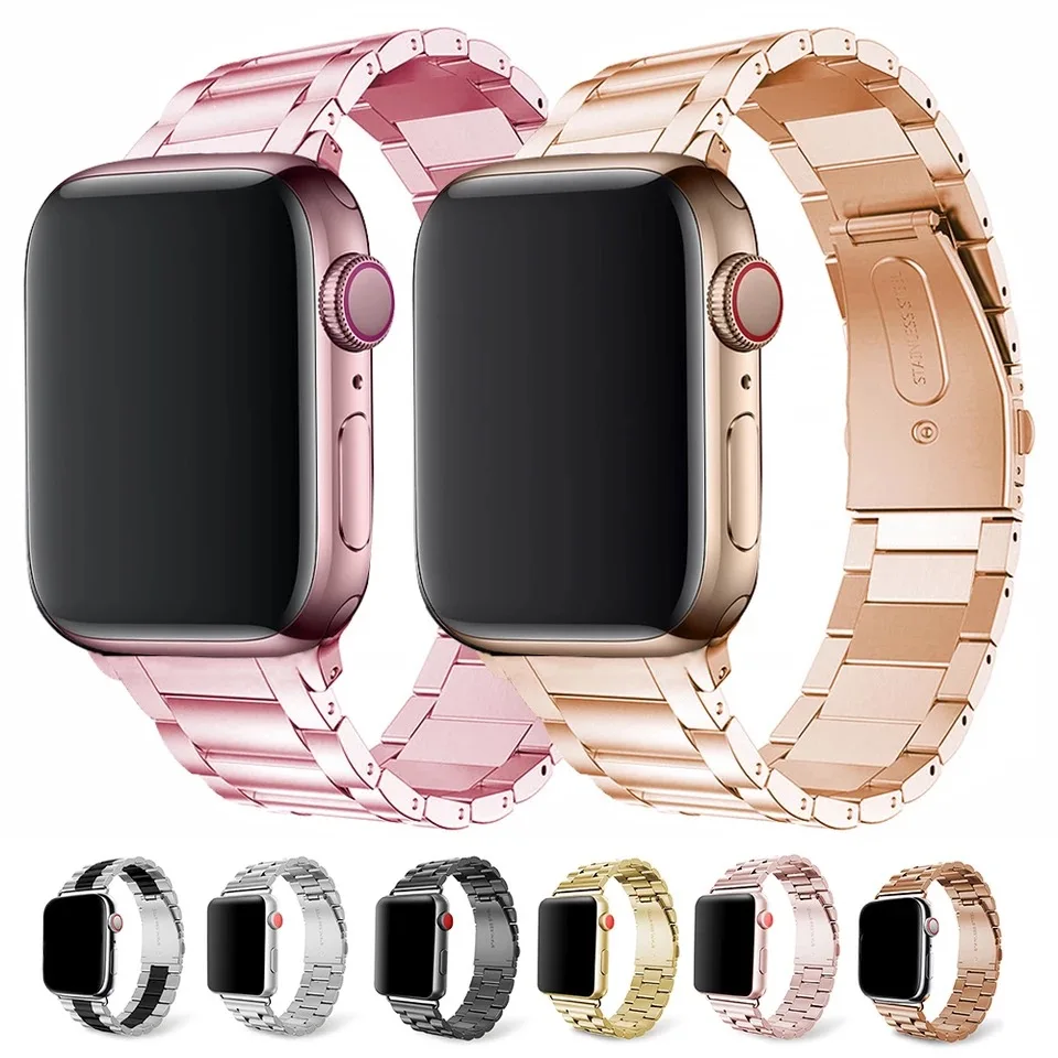 Браслет из нержавеющей стали для Apple Watch 6/5/4 band 44 мм 40 металлический ремешок iWatch 42 38