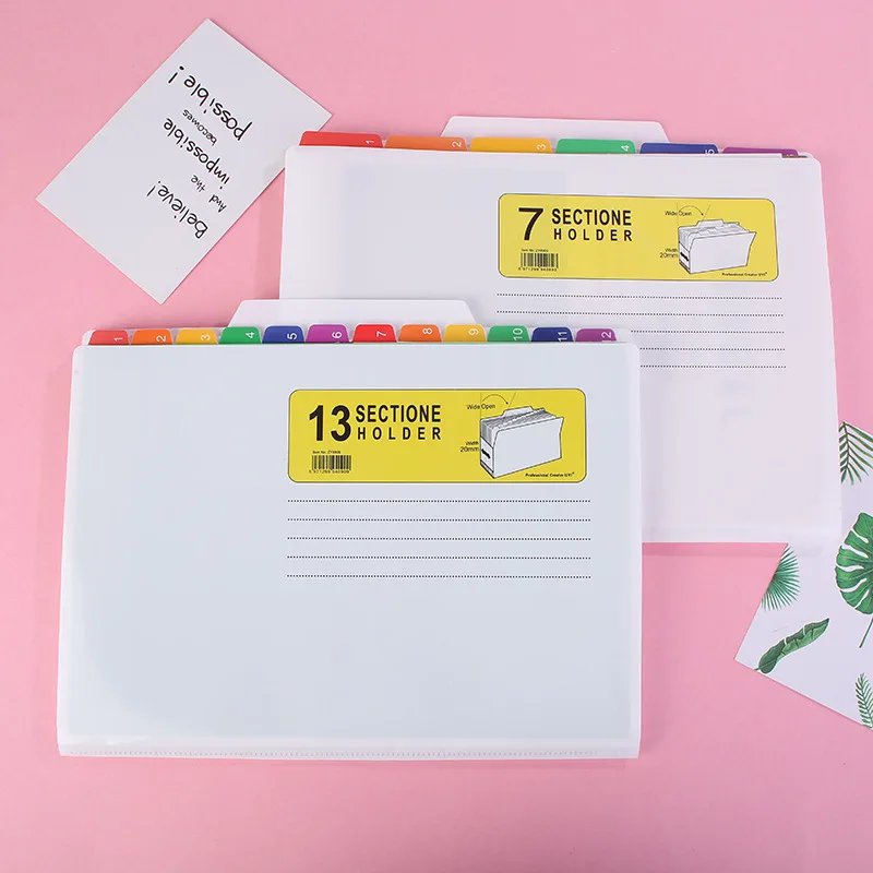

MissYe Store Multi-page information booklet 7 grid classification pp file bag waterproof information bag file bag folder