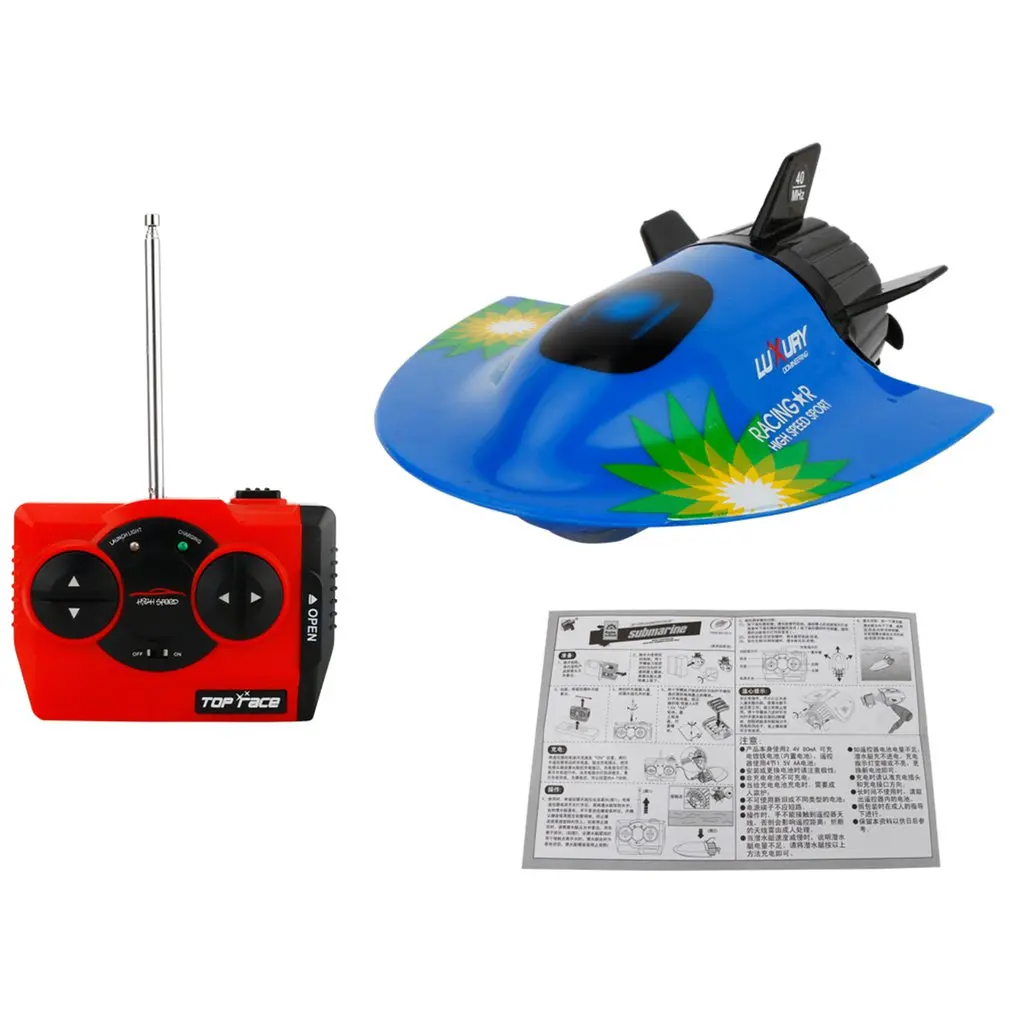 Мини-подводная лодка 3314, радиоуправляемая подводная лодка, гоночная лодка, универсальные радиоуправляемые игрушки для детей, портативная детская модель радиоуправляемого катера - Цвет: blue