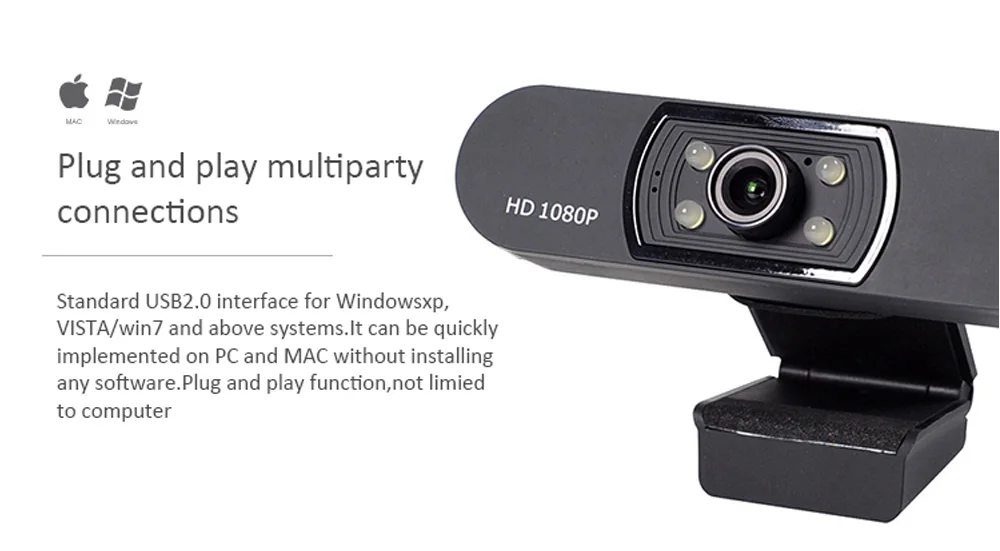 Веб-камера DeepFox 1080P hdвеб-камера со встроенным HD микрофоном 1920x1080 p USB Plug& Play веб-камера широкоформатное видео