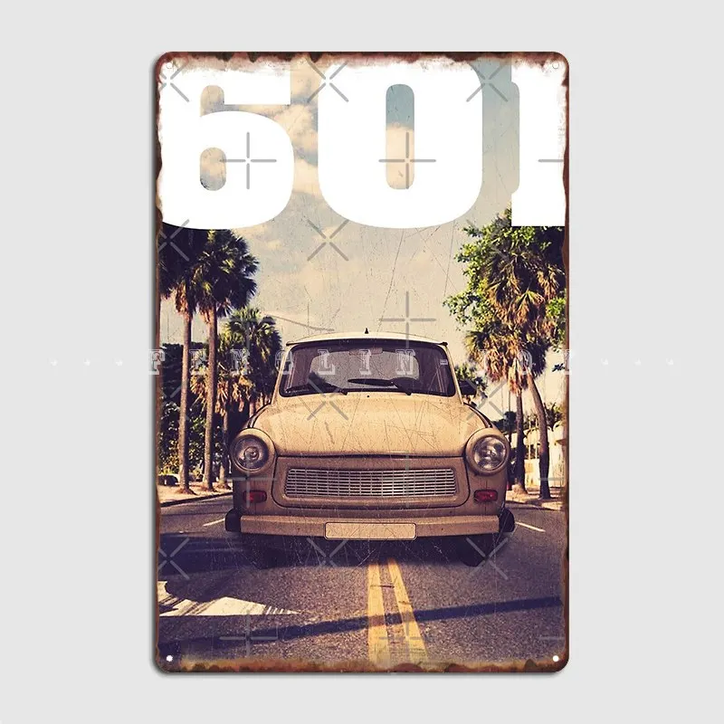 Trabant 601 Palms Beach And Quot Metal Sign Murale Painting Wall Pub Pub Garage Custom Tin Sign Poster