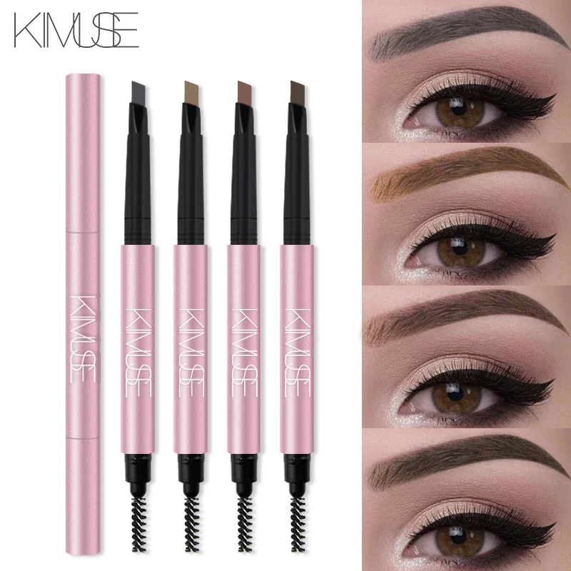 Good Offer for  KIMUSE automatic eyebrow pencil dual ended with eyebrow brush grey brown long lasting waterproof ey