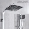 Chrome Shower Faucet Thermostatic Bathroom Shower Mixer Tap Rainfall 8