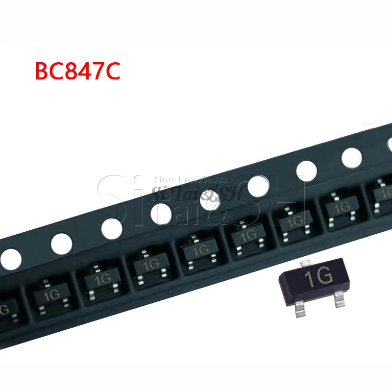 100 шт. BC847C SOT23 BC847 847C SOT SMD SOT-23 1G новый транзистор | Электронные компоненты и